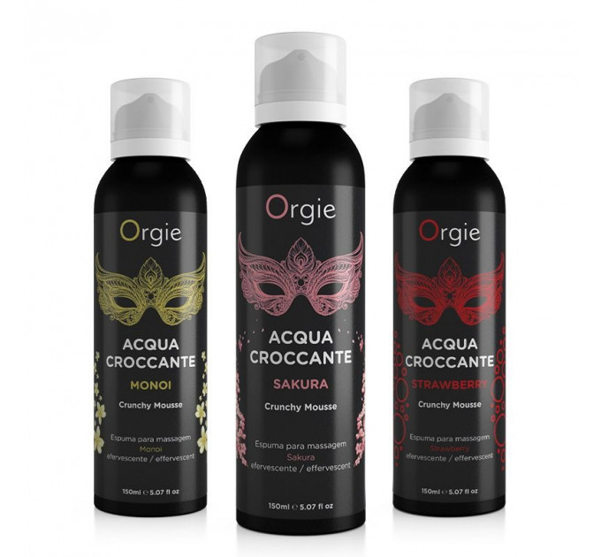 Шипучая увлажняющая пенка для массажа Acqua Crocante 150 мл.аромат: клубника ORGIE