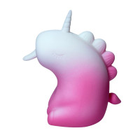 Стимулятор клітора з довгим обертовим язичком UNIVIBE Єдиноріг, 10 режимів, градієнт біло-рожевий