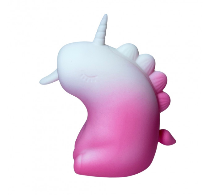 Стимулятор клитора с длинным вращающимся язычком UNIVIBE Единорог, 10 режимов, градиент бело-розовый