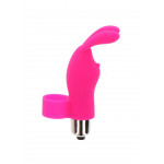 Вибратор на палец с кроликом TOY JOY розовый, 10 х 2.6 см