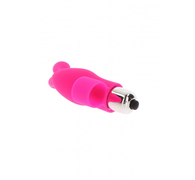 Вибратор на палец с кроликом TOY JOY розовый, 10 х 2.6 см