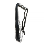 F61431 батіг з силікону ручка 3 кульки FLOGGER BLACK METAL