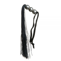 F61431 Плетка из силикона ручка 3 шарика FLOGGER BLACK METAL