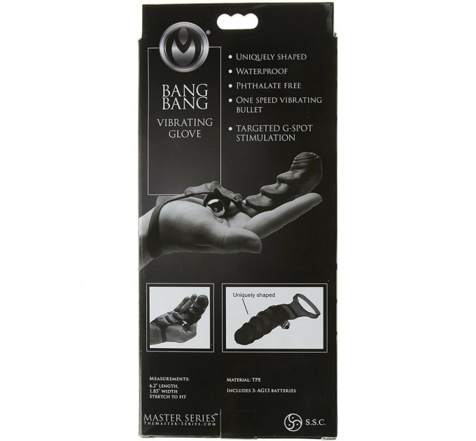 Насадка вибратор на пелец Bang Bang для стимуляции точки G Master Series, черная