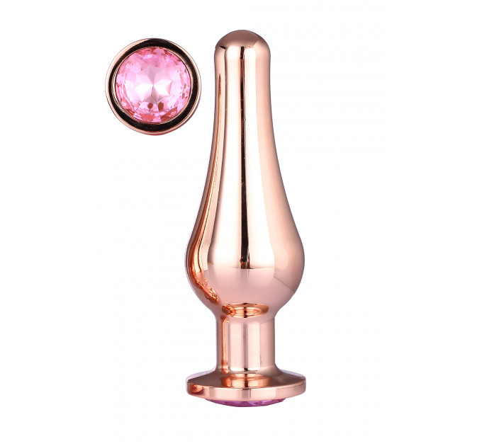 DT21828 Анальная пробка конической формы Dream Toys GLEAMING LOVE ROSE GOLD PLEASURE PLUG L
