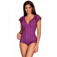 Боді Obsessive Moketta teddy purple S / M