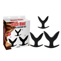Анальна пробка Chisa Black Mont з пелюстками, ЛОТОС, чорний, L