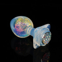 Анальная пробка с боковым рельефом UNIVIBE, силиконовая с камнем, 9.3 х 4 см