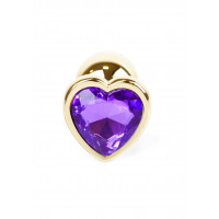 Анальний корок з фіолетовим каменем, серце Jewellery