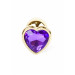 Анальная пробка с фиолетовым камнем, сердце Jewellery