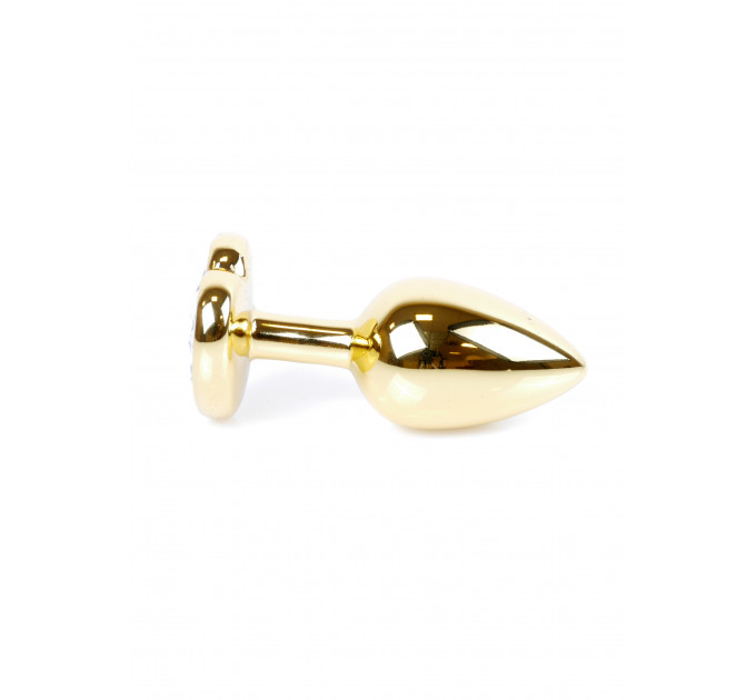 Анальная пробка с фиолетовым камнем, сердце Jewellery