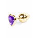 Анальная пробка с фиолетовым камнем, сердце Jewellery