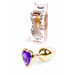Анальная пробка с фиолетовым камнем, сердце Jewellery