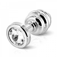 Анальная пробка с камнем Diogol ANNI Ano silver plated 35 мм
