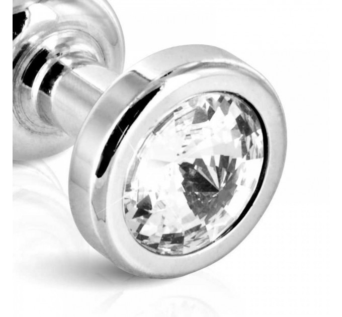 Анальная пробка с камнем Diogol ANNI Ano silver plated 35 мм