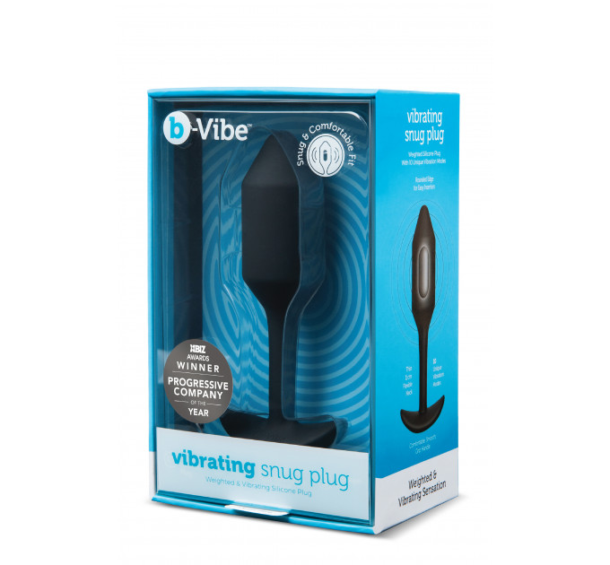 Анальная пробка с вибрацией Snug Plug 2 B-Vibe, силиконовая, черная