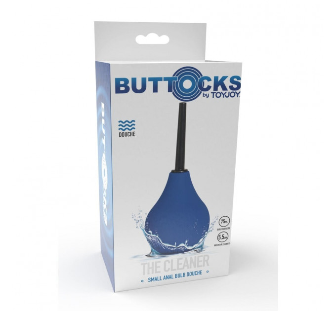 Анальный душ очищающий ToyJoy Buttocks синий, 75 мл