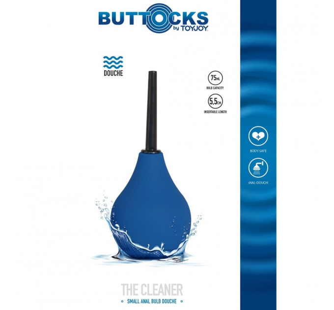 Анальный душ очищающий ToyJoy Buttocks синий, 75 мл