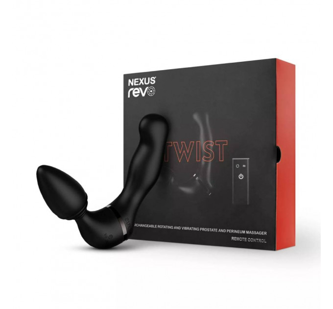 Анальный вибратор с дистанционным пультом Nexus Revo Twist черный, 9.8 х 4 см