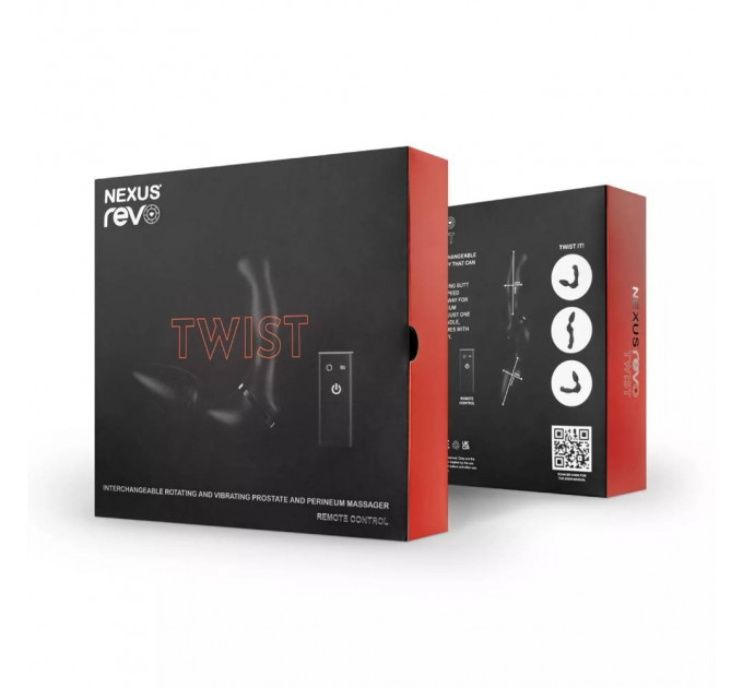 Анальный вибратор с дистанционным пультом Nexus Revo Twist черный, 9.8 х 4 см