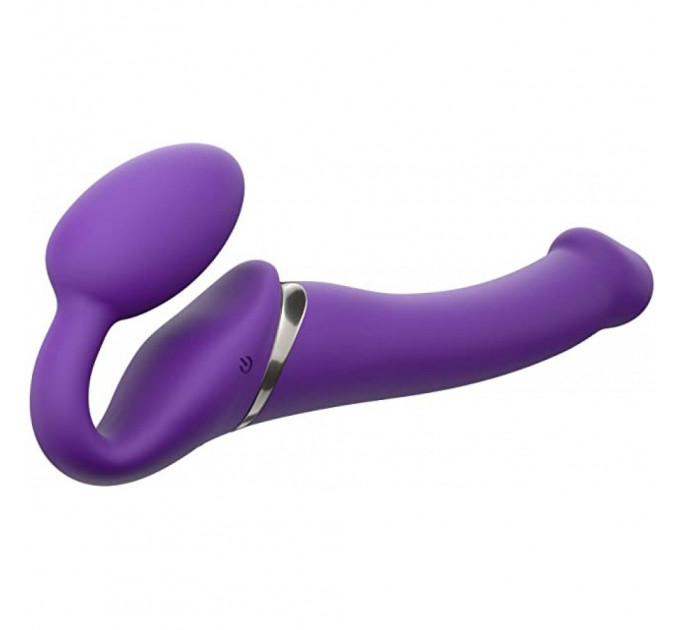 Безремневый страпон с вибрацией, Strap On Me - Strapless Vibrating, фиолетовый, 18 х 3.3 см