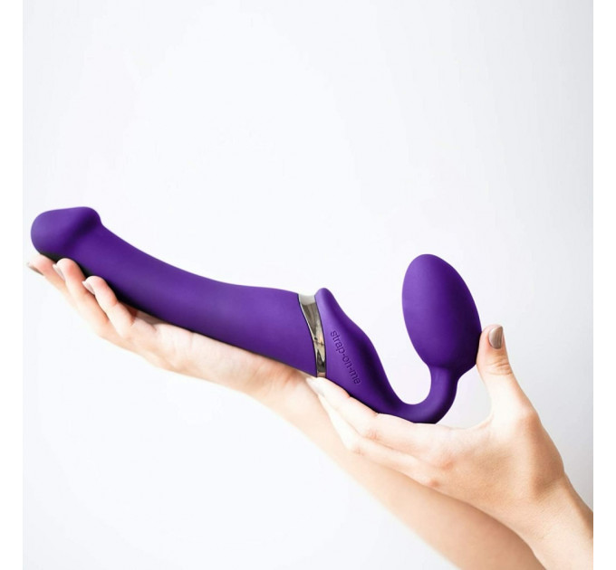 Безремневый страпон с вибрацией, Strap On Me - Strapless Vibrating, фиолетовый, 18 х 3.3 см