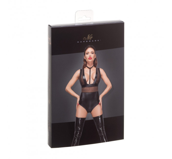 Боди сексуальный из винила F183 Noir Handmade XL