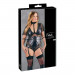 Боди с молнией на промежности Cottelli Body Bondage в БДСМ стиле, черное, 2XL