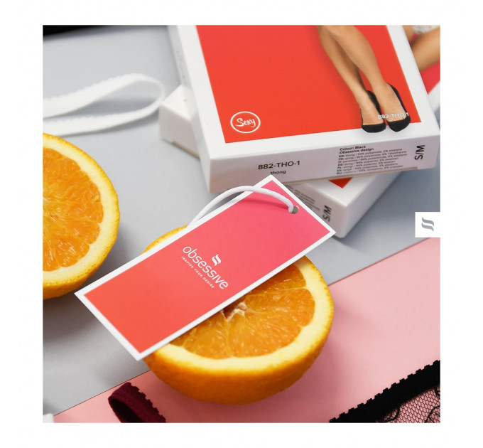 Чулки с поясом Obsessive S207 XL/XXL черные