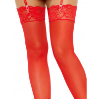 Чулки с кружевом One Size Alix Leg Avenue, красные