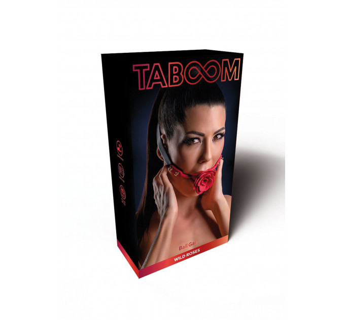 Кляп з декоративною трояндою Taboom Wild Roses Ball Gag чорний-червоний