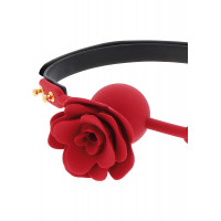 Кляп с декоративной розой Taboom Wild Roses Ball Gag черный-красный