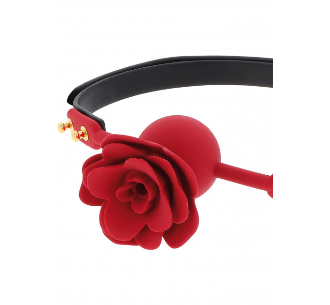 Кляп з декоративною трояндою Taboom Wild Roses Ball Gag чорний-червоний