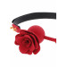 Кляп з декоративною трояндою Taboom Wild Roses Ball Gag чорний-червоний