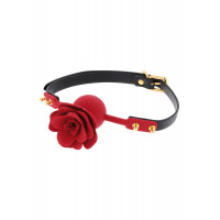 Кляп с декоративной розой Taboom Wild Roses Ball Gag черный-красный