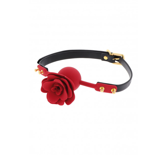 Кляп з декоративною трояндою Taboom Wild Roses Ball Gag чорний-червоний