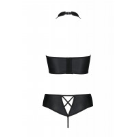 Комплект белья с вставками со стреп-ленты NANCY BIKINI black S/M - Passion