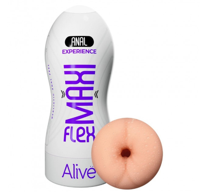 Мастурбатор-анус Alive Maxi Flex Anal Experience в колбе, бежевый