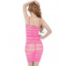 Міні-сукня в сіточку Star Night зі смужками, рожева, L-2XL
