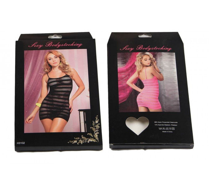 Міні-сукня в сіточку Star Night зі смужками, рожева, L-2XL