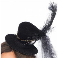 Мини-цилиндр женский Steampunk Velvet Mini Top Hat от Leg Avenue, черный