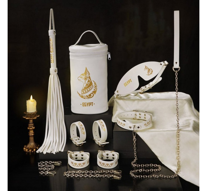 Набор БДСМ Roomfun Egyptian Cat Bondage Kit 9 предметов, белый
