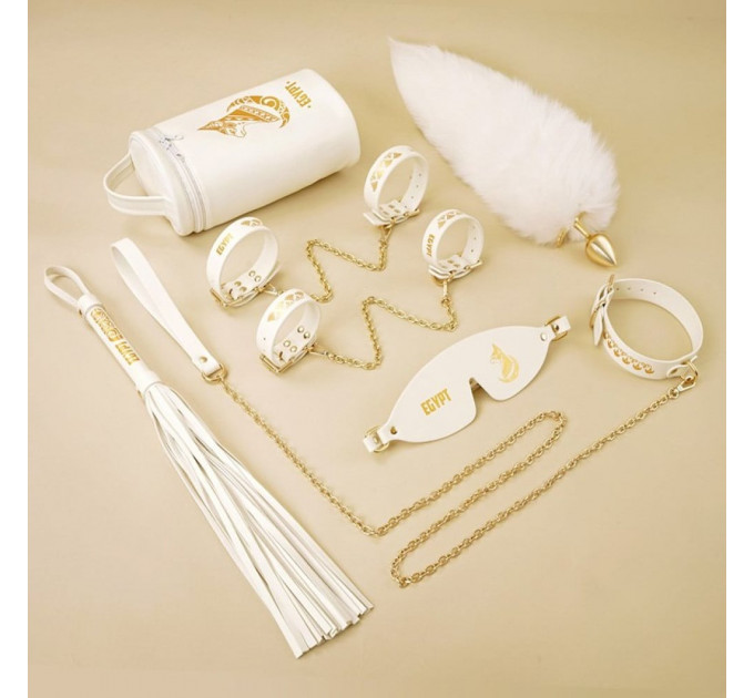 Набор БДСМ Roomfun Egyptian Cat Bondage Kit 9 предметов, белый