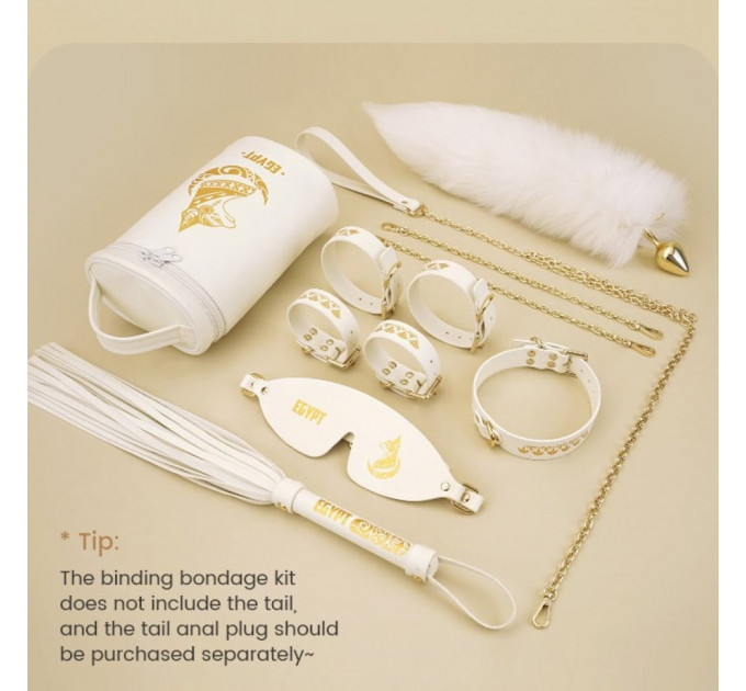 Набор БДСМ Roomfun Egyptian Cat Bondage Kit 9 предметов, белый