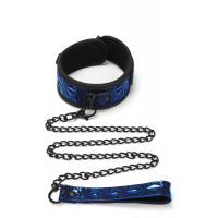 Набір нашийник та повідець синій WHIPSMART DIAMOND COLLAR AND LEASH BLUE