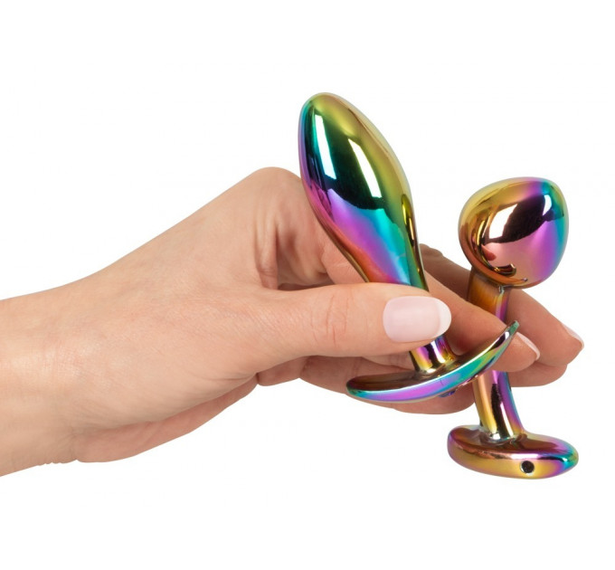 Набір металевих райдужних анальних пробок Anos Metal Butt Plug Set, 2 шт.
