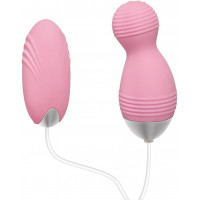 Набор из двух рельефных вибропуль Adam & Eve, розовый