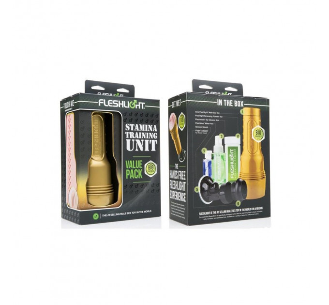 Набір із мастурбатора та засобів гігієни Fleshlight Stamina Training Unit (STU) Value Pack (Lady)