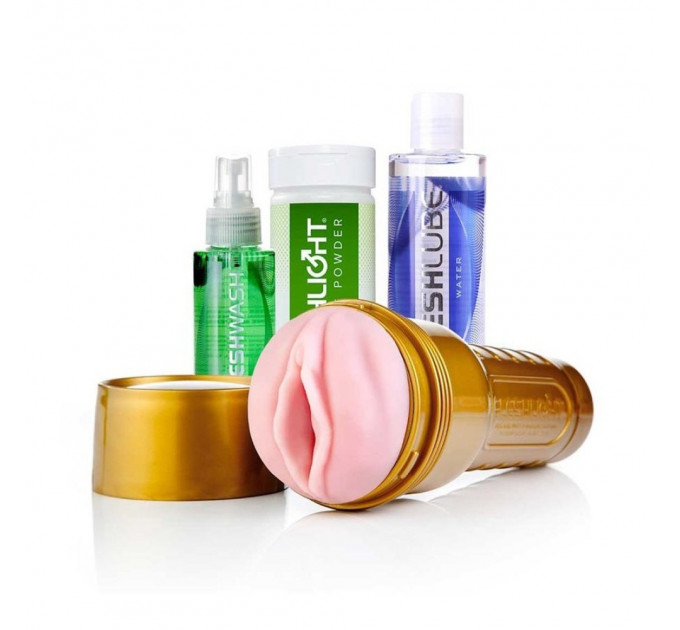 Набір із мастурбатора та засобів гігієни Fleshlight Stamina Training Unit (STU) Value Pack (Lady)