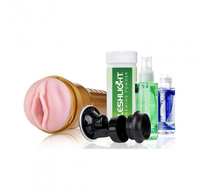 Набір із мастурбатора та засобів гігієни Fleshlight Stamina Training Unit (STU) Value Pack (Lady)
